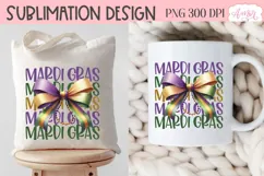 Mardi Gras PNG Sublimation design, Coquette Mardi gras shirt Product Image 5