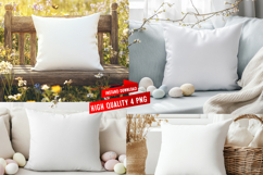 Pillow Mocku |Spring Pillow Mockup | Floral Cushion Mockup Product Image 1