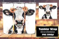 Country Style Cow Watercolor Tumbler Wrap - 20oz Product Image 1