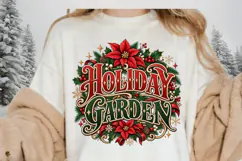 Holiday Garden Christmas Design, Festive Poinsettia Greenery Product Image 2