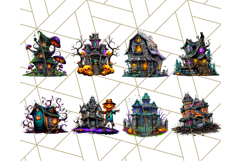 Haunted Houses Clipart PNG, Spooky Halloween Homes Product Image 7