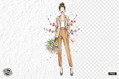 Stylish Spring Girl Clipart Product Image 1