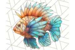 Stained Glass Sea Creatures PNG Clipart, Ocean Fantasy Product Image 3