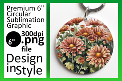 Cute Flamingo with Flowers Round Design PNG Product Image 1