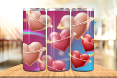 Valentine’s Day 3D Puff Hearts Tumbler Wrap PNG Big Bundle Product Image 3