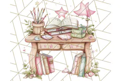 Bookish Fairy PNG Clipart, Whimsical Reading Elements Png Product Image 3