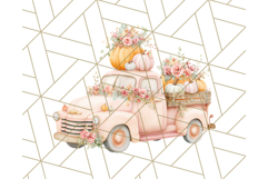 Vintage Truck Pumpkin and Fall Flowers PNG Clipart, Autumn Product Image 3