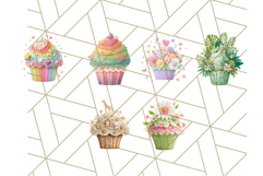 Paper Cupcake Clipart Layered Paper Scrapbook Collage Png Product Image 3