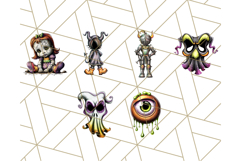 Halloween Monster Clipart PNG, Cute Spooky Characters Product Image 3
