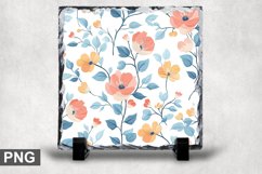 Pastel Flowers Square Sublimation Slate Design Product Image 1