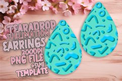 Neon Wave Teardrop Earring Sublimation Design Product Image 1