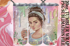 Cheerful thoughts 20oz tumbler wrap, Woman Product Image 1