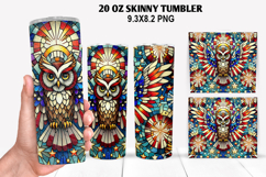 Owls Skinny Tumbler 20oz Wrap Design,4th of july Tumbler PNG Product Image 1