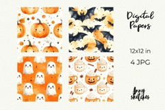 Fall Halloween Backgrounds Ghost Cafe Digtal Papers Product Image 2