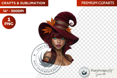 Autumn Witchcraft Clipart - Amber Spells witch PNG Product Image 1