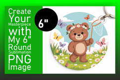 Whimsical Round Design Car Coaster Template , Cute Bear Product Image 1