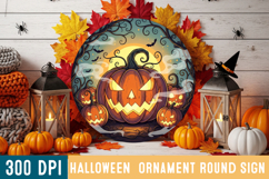 Halloween Round Sign Design PNG Perfect for Spooky Season Product Image 1