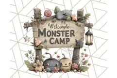 Midnight Monster Camp Out Clipart PNG, Halloween Png Product Image 3