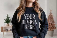 Black Gildan 18500 Sweatshirt Mockup, Unisex mockups Product Image 1