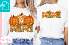 Fall Mimi sublimation PNG, Fall shirt front and back PNG Product Image 1