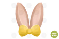 Coquette Easter Bow Bunny Ears Sublimation PNG Product Image 1