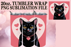 Heartfelt dreams 20oz tumbler wrap, Valentines Cat Product Image 1