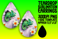 Cute Teardrop Earrings Design for Sublimation , Animals In W Product Image 1