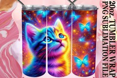 Cheerful Mornings 20oz tumbler wrap, Cat Product Image 1