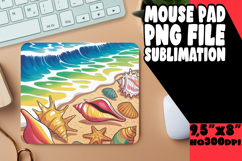 Colorful Raccoon &amp; Bloom Mouse Pad Sublimation PNG Product Image 1