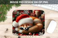 Christmas Cute Fox Mouse Pad Sublimation - Animal PNG Design Product Image 1