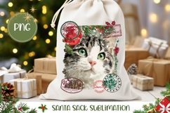 Christmas Cat Santa Sack, Winter Cat Gift Bag Product Image 1
