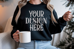 Christmas Gildan 18000 Black Crewneck Sweatshirt Mocku Product Image 1