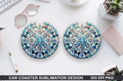 Christmas Car Coaster Sublimation| Christmas Coaster PNG Product Image 1