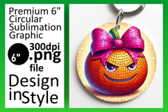 Creative Circle PNG Keychain Artwork , Cute Pumpkin Product Image 1