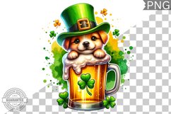 St. Patrick&#039;s day Dog - Clipart Sublimation PNG Product Image 1