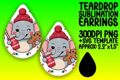 Whimsical Teardrop Earrings Artwork PNG , Christmas Product Image 1