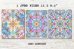 3 Rococo Stained Glass Page Floral Ornate Junk Journal Product Image 2