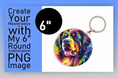Creative Abstract Dog Round Design Keychain Product Image 1