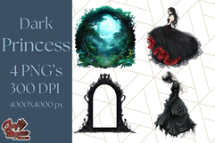 Dark Enchanted Princesses, Gothic Fairy Tale Clipart PNG Product Image 1