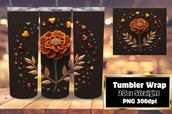 20oz Tumbler Template for Personal Use , 3D Flower Product Image 1