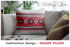 5 Cozy Christmas Knitted Designs - Sublimation Square Pillow Product Image 4