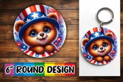 Joyful Car Coaster Round Style PNG, USA Animals Product Image 1