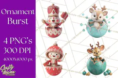 Christmas Ornament Clipart PNG Cute Holiday Illustrations Product Image 1