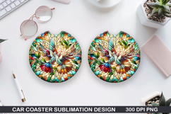 Dove Car coaster sublimation, Easter Coaster PNG Design Product Image 1