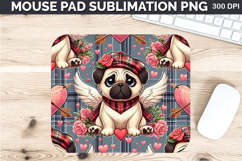 Watercolor Dog Mouse Pad Sublimation - Valentines PNG Design Product Image 1