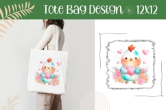 Cartoon Bird Illustration, Love Bird Tote Bag Template Product Image 1