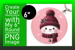 Artful Circle Design Sublimation PNG , Snowman Product Image 1