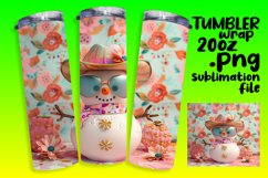 Holiday Snowman Sublimation Tumbler Wrap 20oz Summer Magic Product Image 1