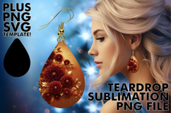 Sweet Teardrop Earrings Design PNG, Leopard Prints Product Image 1