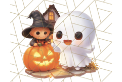 Cute Halloween Ghost Clipart PNG, Ghost and Friends Holiday Product Image 3